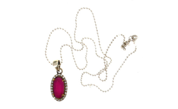 Pendentif en argent et vermeil serti d'u