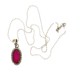 Pendentif en argent et vermeil serti d'u