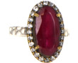 Bague en argent et vermeil sertie d'un r