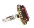 Bague en argent et vermeil sertie d'un r