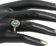 Bague en argent et vermeil en verre bleu