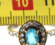 Bague en argent et vermeil en verre bleu