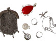 Petit porte-monnaie en argent et maille 