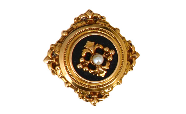 Broche ancienne en or jaune 18 cts, poin