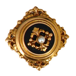 Broche ancienne en or jaune 18 cts, poin