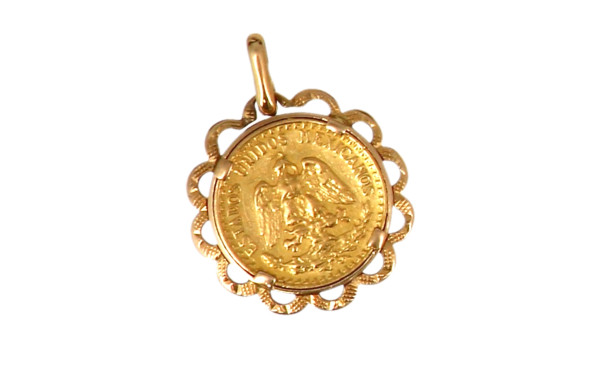 Pièce de dos pesos montée en pendentif, 