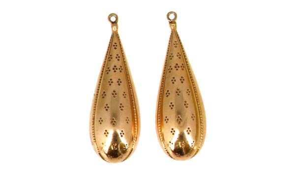 Paire d'éléments de bijoux (BO ?) en or 