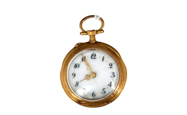 Montre de col en or jaune 18 cts, poinço