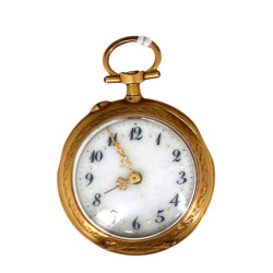 Montre de col en or jaune 18 cts, poinço