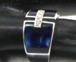 Bague en or blanc 18 carats et résine bl