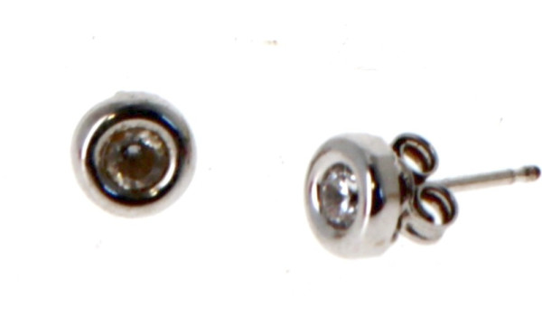Paire de puces d'oreilles en or gris 375