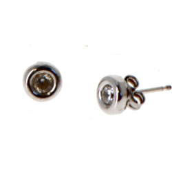Paire de puces d'oreilles en or gris 375