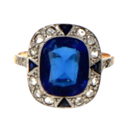 Bague ancienne deux ors, 18 cts, poinçon
