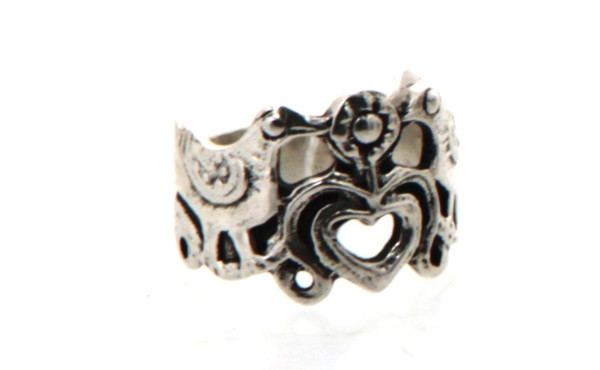 TOULHOAT - Bague jonc en argent à décor 