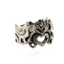TOULHOAT - Bague jonc en argent à décor 