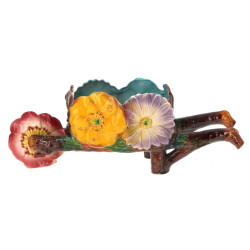 Jardinière en forme de brouette en barbo