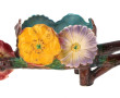Jardinière en forme de brouette en barbo