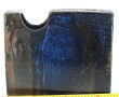 Vase moderne en grès brun et bleu, signa