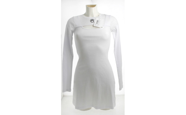 MARINE SERRE - Robe blanche à manches lo