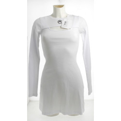 MARINE SERRE - Robe blanche à manches lo