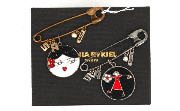SONIA RYKIEL - Deux broches fantaisie en