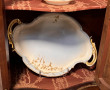 Plateau ancien de forme rocaille en porc
