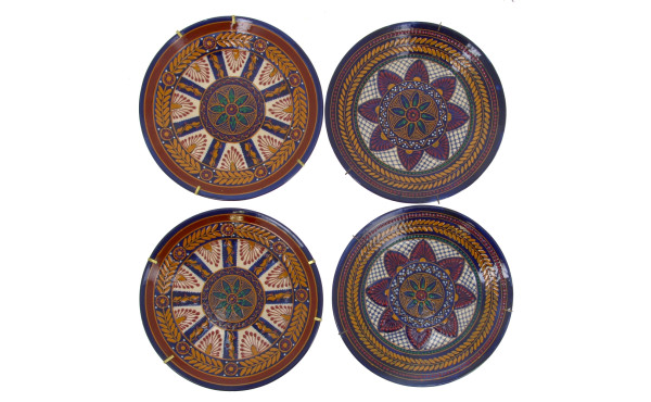 HB QUIMPER - 4 assiettes à décor perlé e