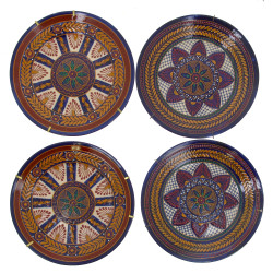 HB QUIMPER - 4 assiettes à décor perlé e
