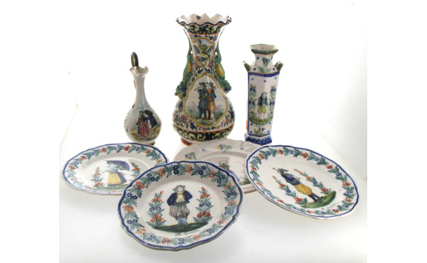 HR QUIMPER - 4 assiettes à bords contour