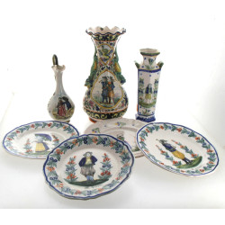 HR QUIMPER - 4 assiettes à bords contour