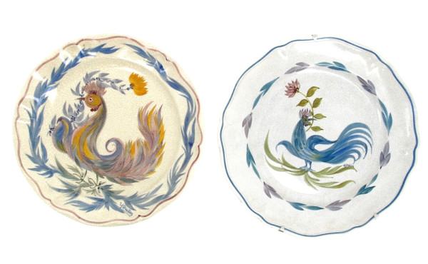 YOUEN - 2 assiettes décor de coq
