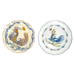 YOUEN - 2 assiettes décor de coq