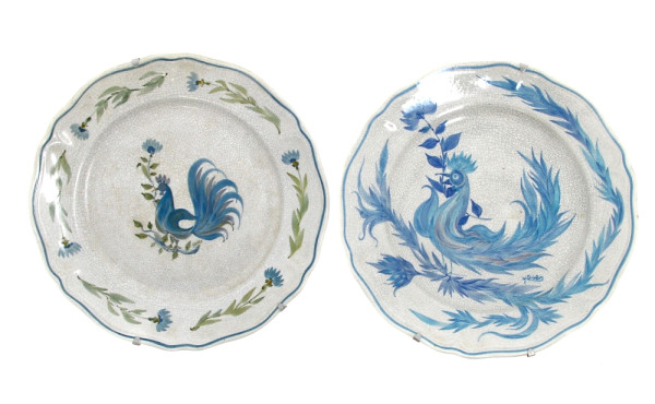 YOUEN - 2 assiettes décor de coq