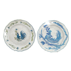 YOUEN - 2 assiettes décor de coq