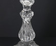 Flambeau ancien en verre moulé, décor cô