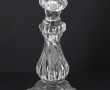 Flambeau ancien en verre moulé, décor cô