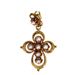 Pendentif croix ancien en or jaune 18 ct