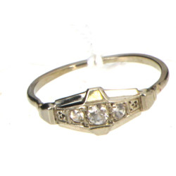 Bague ancienne en or gris 18 cts, poinço