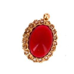 BO isolée en or 18 cts et petit rubis, p