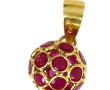 Pendentif boule en or jaune 750ème serti