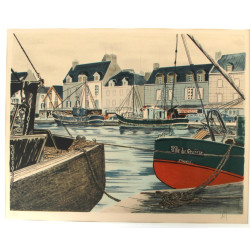 Ecole Xxe "Port du Croisic" lithographie