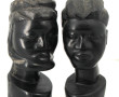 Afrique - Paire de bustes en bois foncé 