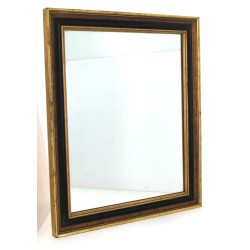Miroir encadrement doré et réhauts noir