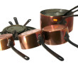 Lot de 6 casseroles en cuivre avec couve