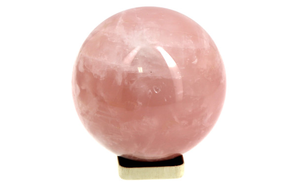 Sphère en quartz rose poli rose pâle lég