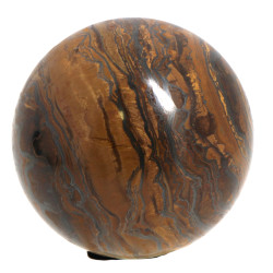Sphère en œil de tigre poli décor nature