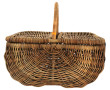 Grand panier fermé en osier, H 32,5 cm x