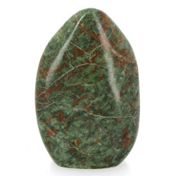 Forme libre en calcite verte polie inclu