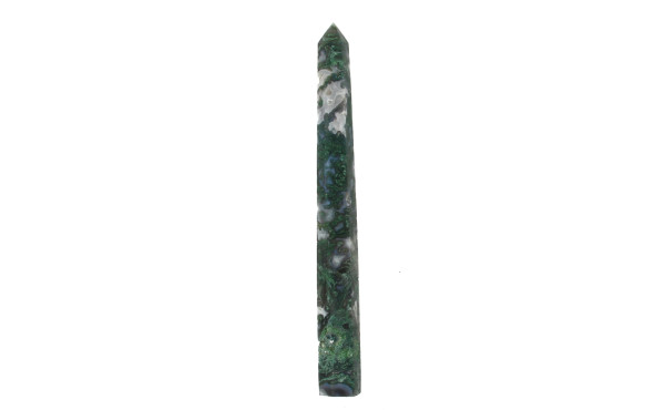 Obélisque en agate mousse polie avec des