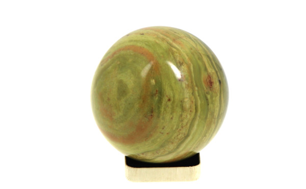Sphère en calcite rubanée verte dite ony